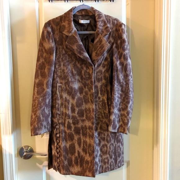 PRADA $2,695 Animal Print Wool Blend Coat - Picture 5 of 12